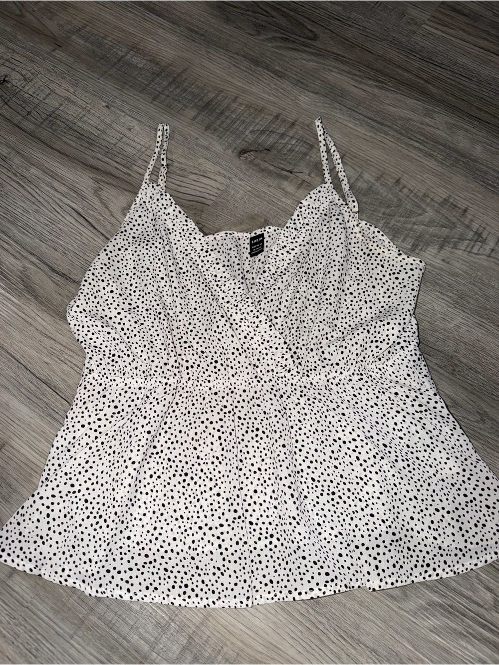 SHEIN White Spotted V-Neck Spaghetti Strap Camisole